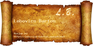 Lebovics Bartos névjegykártya